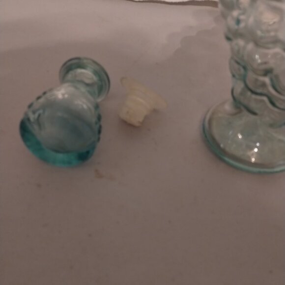 Mod Dep vintage blue aqua decanter bottle grappe design - Picture 6 of 9